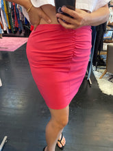 Load image into Gallery viewer, Boohoo Hot Pink Ruched Bodycon Skirt, Size 16
