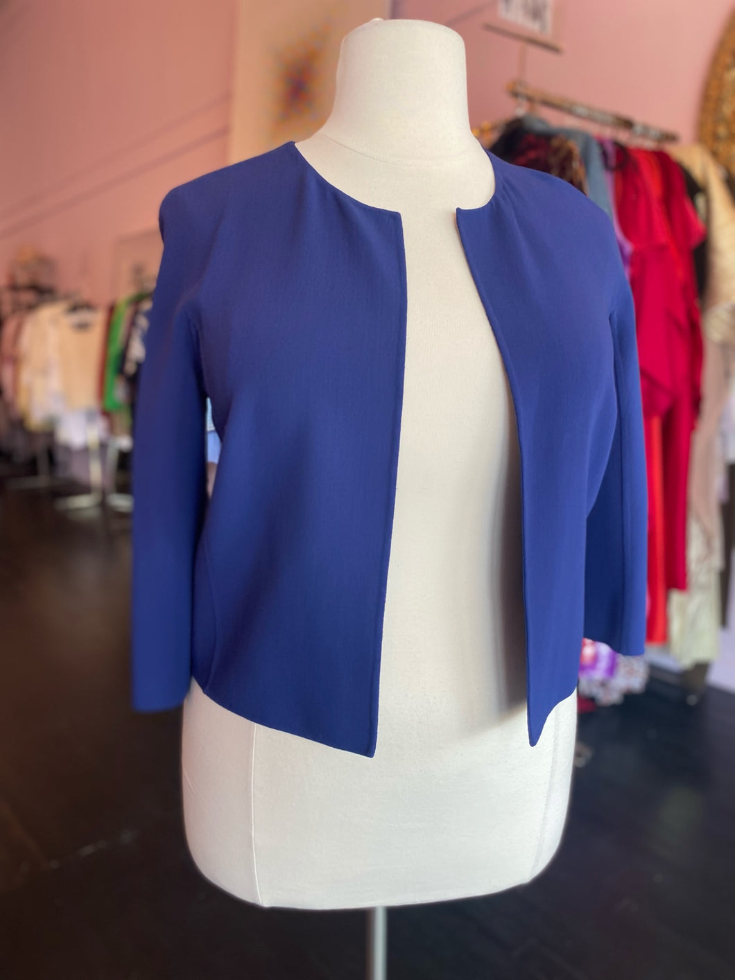 Michael Kors Sapphire Blue No-Closure Blazer, Size 12