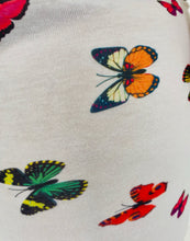 Load image into Gallery viewer, Fashion Nova White Bike Shorts with Colorful Butterfly Pattern
