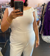 Load image into Gallery viewer, Adrianna Papell White Asymmetrical Shoulder Jumpsuit, Size 18
