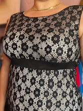 Load image into Gallery viewer, YACUN Black Floral Lace Over White Lining Maxi, Size XL
