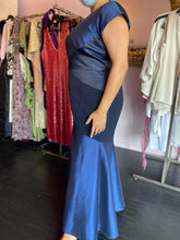 Load image into Gallery viewer, Theia Deep Navy Blue Gown with Blue Geometric Details, Size 20
