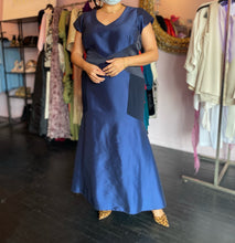 Load image into Gallery viewer, Theia Deep Navy Blue Gown with Blue Geometric Details, Size 20
