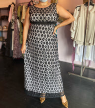 Load image into Gallery viewer, YACUN Black Floral Lace Over White Lining Maxi, Size XL
