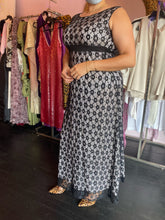 Load image into Gallery viewer, YACUN Black Floral Lace Over White Lining Maxi, Size XL
