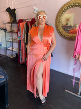 Load image into Gallery viewer, Maria Cornejo Coral Satin Maxi Wrap Dress, Multiple Sizes
