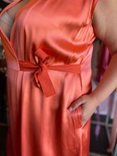Load image into Gallery viewer, Maria Cornejo Coral Satin Maxi Wrap Dress, Multiple Sizes
