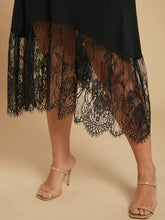 Load image into Gallery viewer, BLOOMCHIC CAMI DRESS WITH POCKETS AND CONTRAST LACE BOTTOM HEM
