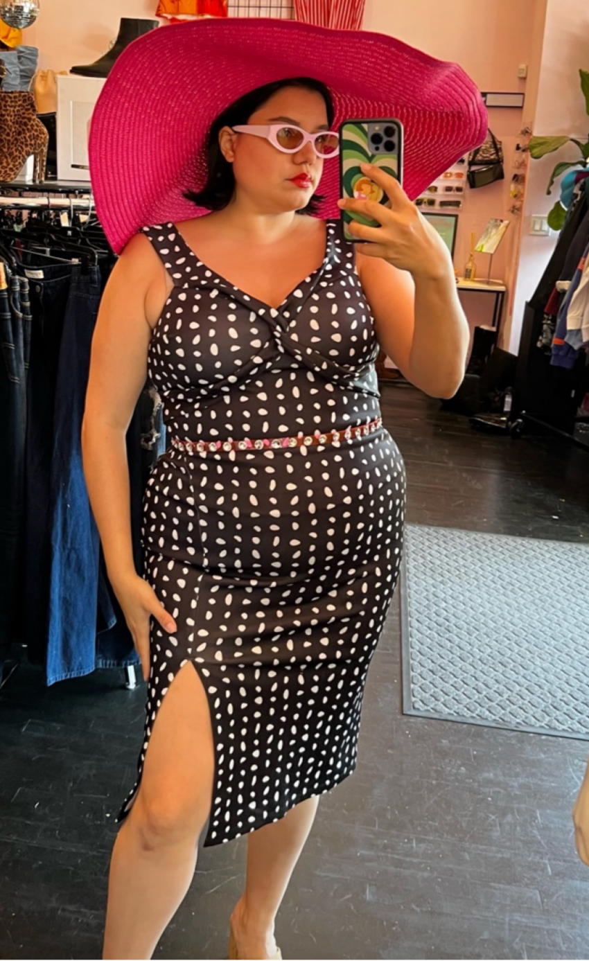 Polka dot dress size 14 outlet