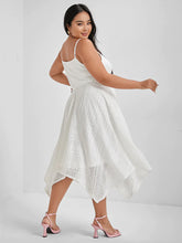 Load image into Gallery viewer, BLOOMCHIC CAMI DRESS HANKY HEM WHITE HEART CROCHET LACE
