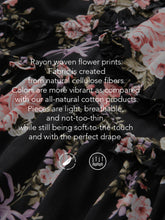 Load image into Gallery viewer, Black Floral Print Ruffle Elastic Waist &amp; V-Neck Midi Dress 3/4 length sleeves
